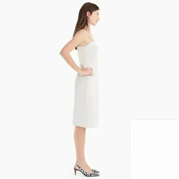 $148 J.Crew Spaghetti-strap foldover dress in satin-back crepe NWT Size 10 Gray - Picture 8 of 9
